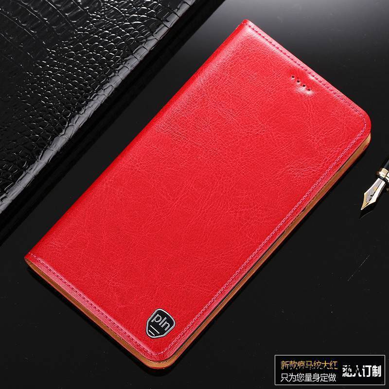 Kuori Redmi Note 5 Nahka Punainen Tummansininen, Kotelo Redmi Note 5 Suojaus Puhelimen Kuoret