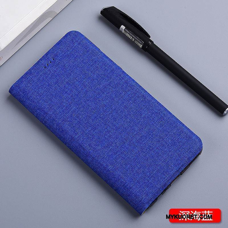 Kuori Redmi Note 5 Nahka Sininen Puhelimen Kuoret, Kotelo Redmi Note 5 Suojaus Punainen Pellava