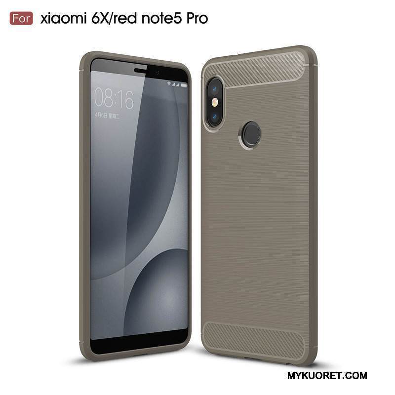 Kuori Redmi Note 5 Pro Laukut Kuitu Puhelimen Kuoret, Kotelo Redmi Note 5 Pro Pehmeä Neste Musta Pieni