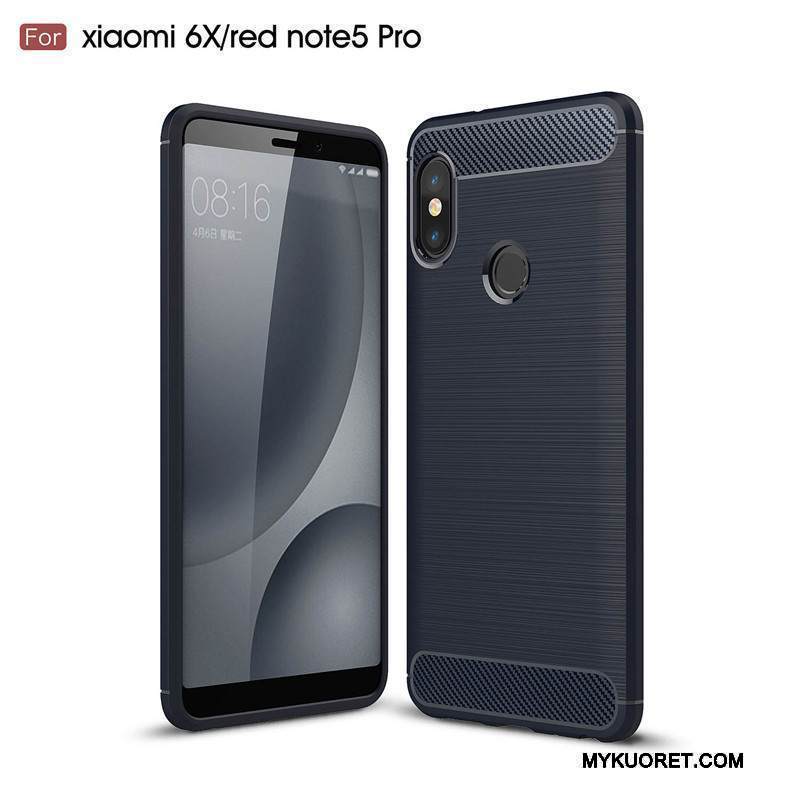 Kuori Redmi Note 5 Pro Laukut Kuitu Puhelimen Kuoret, Kotelo Redmi Note 5 Pro Pehmeä Neste Musta Pieni