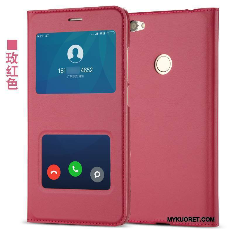 Kuori Redmi Note 5a Kuoret Jauhe Puhelimen Kuoret, Kotelo Redmi Note 5a Nahka Punainen Murtumaton