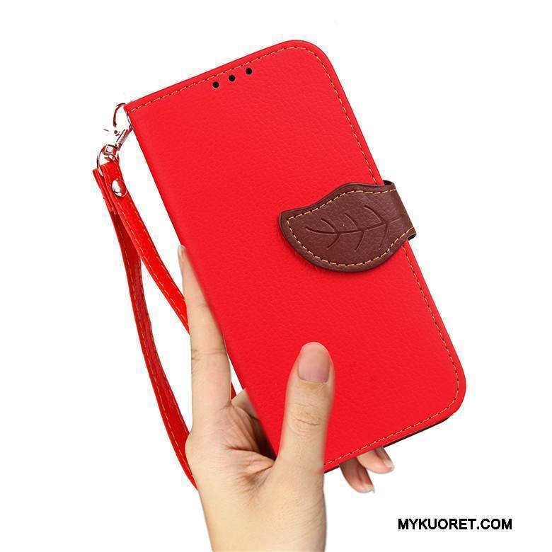 Kuori Redmi Note 5a Nahka Punainen Puhelimen Kuoret, Kotelo Redmi Note 5a Laukut Murtumaton Pieni