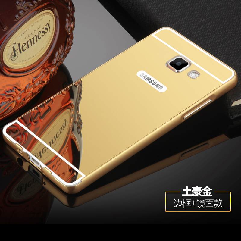 Kuori Samsung Galaxy A5 2016 Metalli Kehys Murtumaton, Kotelo Samsung Galaxy A5 2016 Suojaus Musta Peili