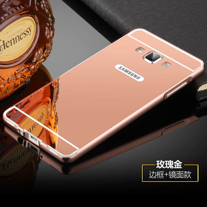 Kuori Samsung Galaxy A7 2015 Metalli Ohut Takakansi, Kotelo Samsung Galaxy A7 2015 Suojaus Kehys Kulta