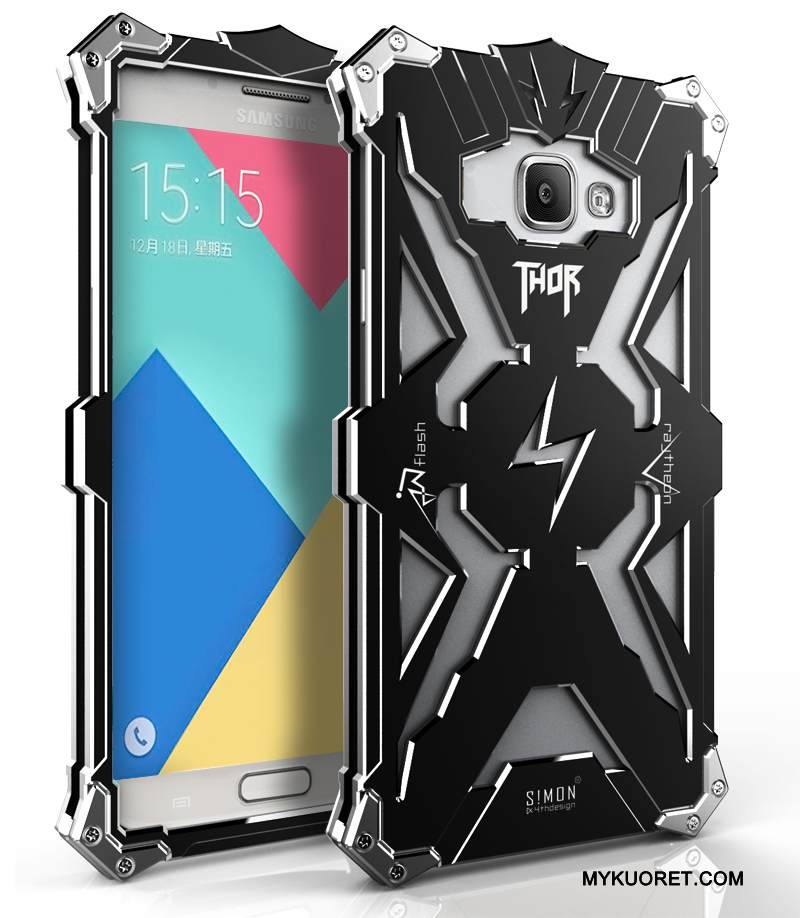 Kuori Samsung Galaxy A7 2015 Metalli Trendi Murtumaton, Kotelo Samsung Galaxy A7 2015 Suojaus Kolme Puolustusta Hopea