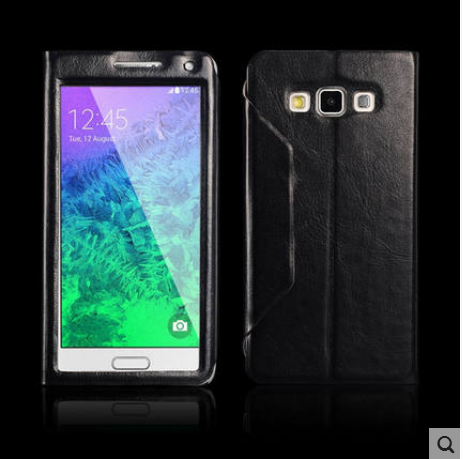 Kuori Samsung Galaxy A7 2015 Nahka Musta Puhelimen Kuoret, Kotelo Samsung Galaxy A7 2015 Kuoret Trendi Murtumaton
