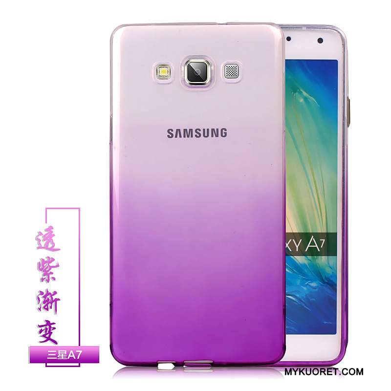 Kuori Samsung Galaxy A7 2015 Silikoni Viileä Läpinäkyvä, Kotelo Samsung Galaxy A7 2015 Pehmeä Neste Kaltevuus Puhelimen Kuoret