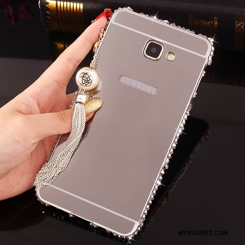 Kuori Samsung Galaxy A7 2016 Rhinestone Inlay Kehys Jauhe, Kotelo Samsung Galaxy A7 2016 Metalli Puhelimen Kuoret Takakansi
