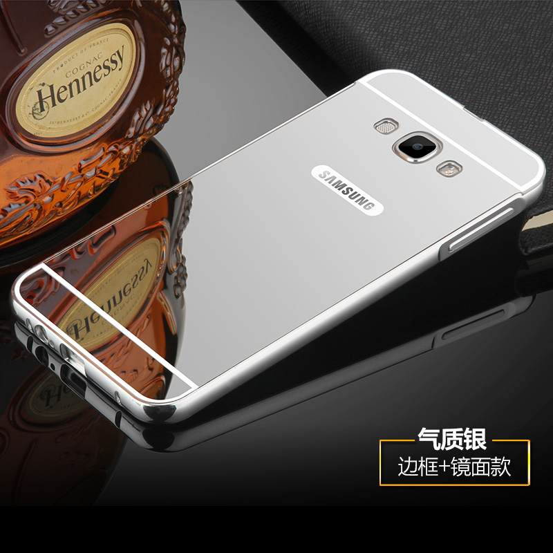 Kuori Samsung Galaxy A8 Metalli Hopea Puhelimen Kuoret, Kotelo Samsung Galaxy A8 Murtumaton Kehys
