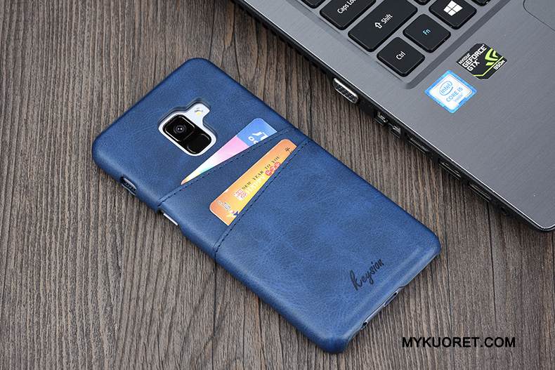 Kuori Samsung Galaxy A8 Nahka Kortti Puhelimen Kuoret, Kotelo Samsung Galaxy A8 Salkku Liiketoiminta