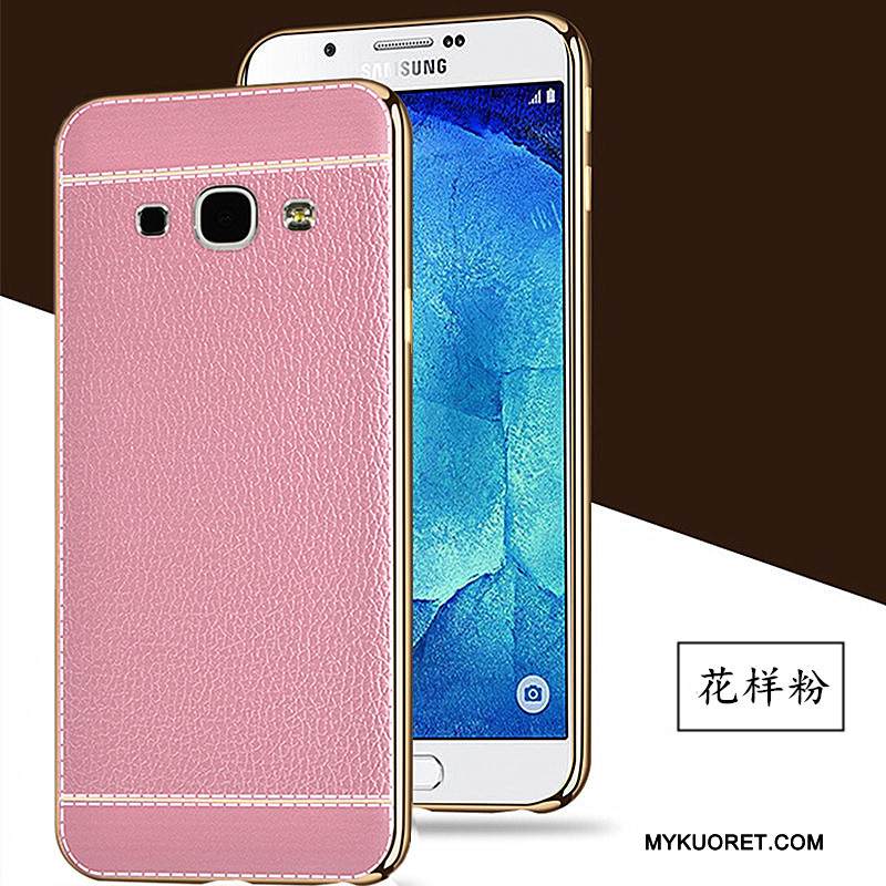 Kuori Samsung Galaxy A8 Silikoni Pinnoitus Murtumaton, Kotelo Samsung Galaxy A8 Nahka Puhelimen Kuoret Kukkakuvio