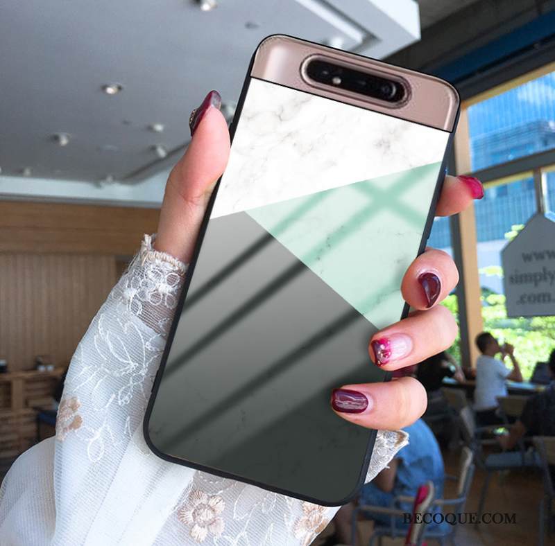 Kuori Samsung Galaxy A80 Pehmeä Neste Murtumaton Puhelimen Kuoret, Kotelo Samsung Galaxy A80 Silikoni Vaalean Vihreä