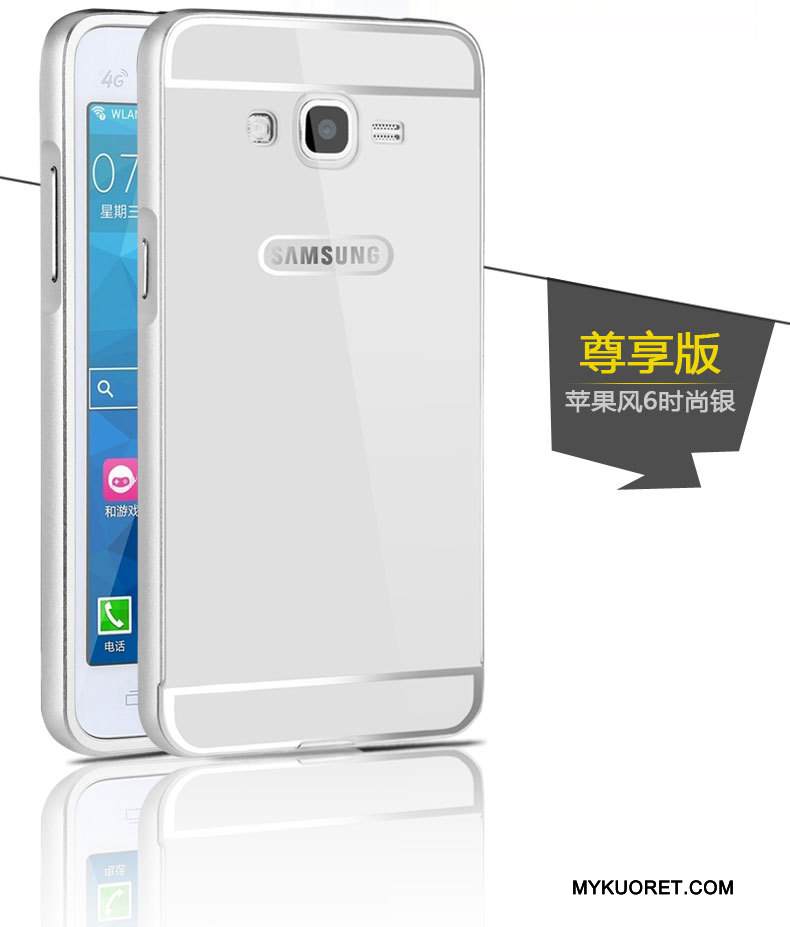 Kuori Samsung Galaxy J3 2016 Metalli Kehys Kulta, Kotelo Samsung Galaxy J3 2016 Suojaus Murtumaton Puhelimen Kuoret