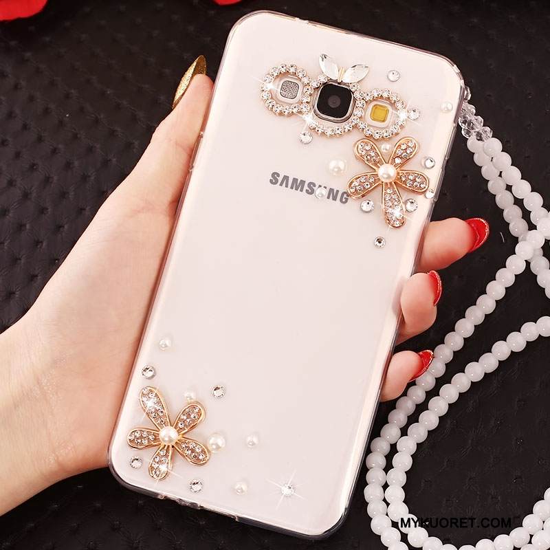 Kuori Samsung Galaxy J5 2015 Suojaus Puhelimen Kuoret Kulta, Kotelo Samsung Galaxy J5 2015 Pehmeä Neste Ripustettavat Koristeet