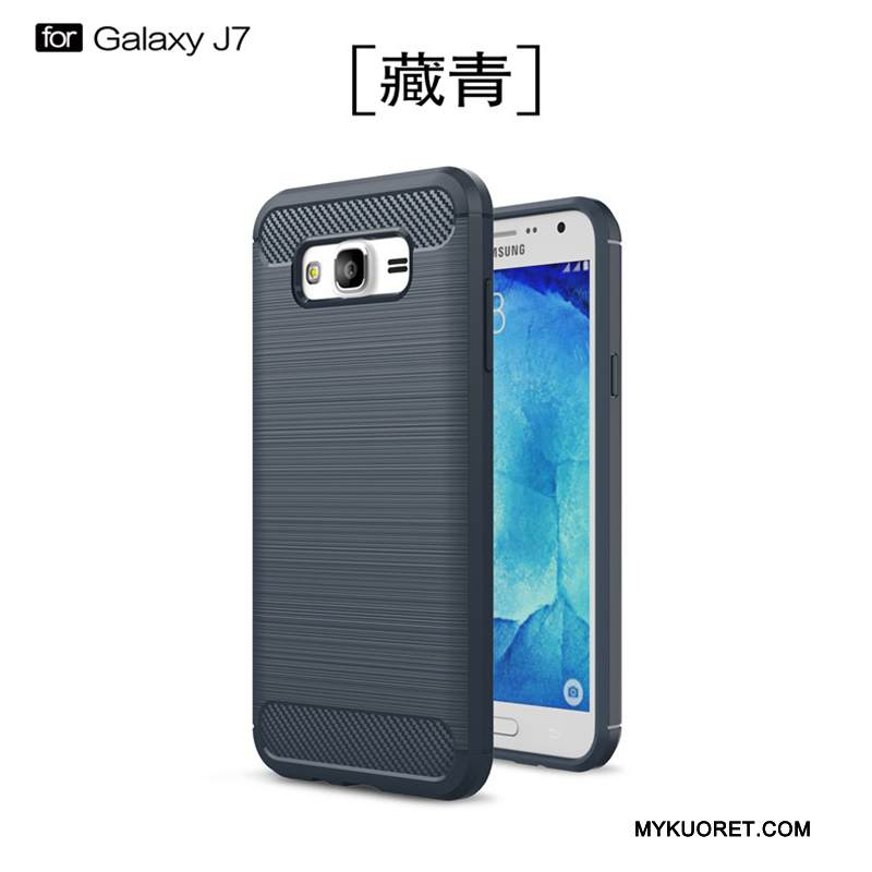 Kuori Samsung Galaxy J7 2015 Laukut Uusi Puhelimen Kuoret, Kotelo Samsung Galaxy J7 2015 Pehmeä Neste Musta Murtumaton
