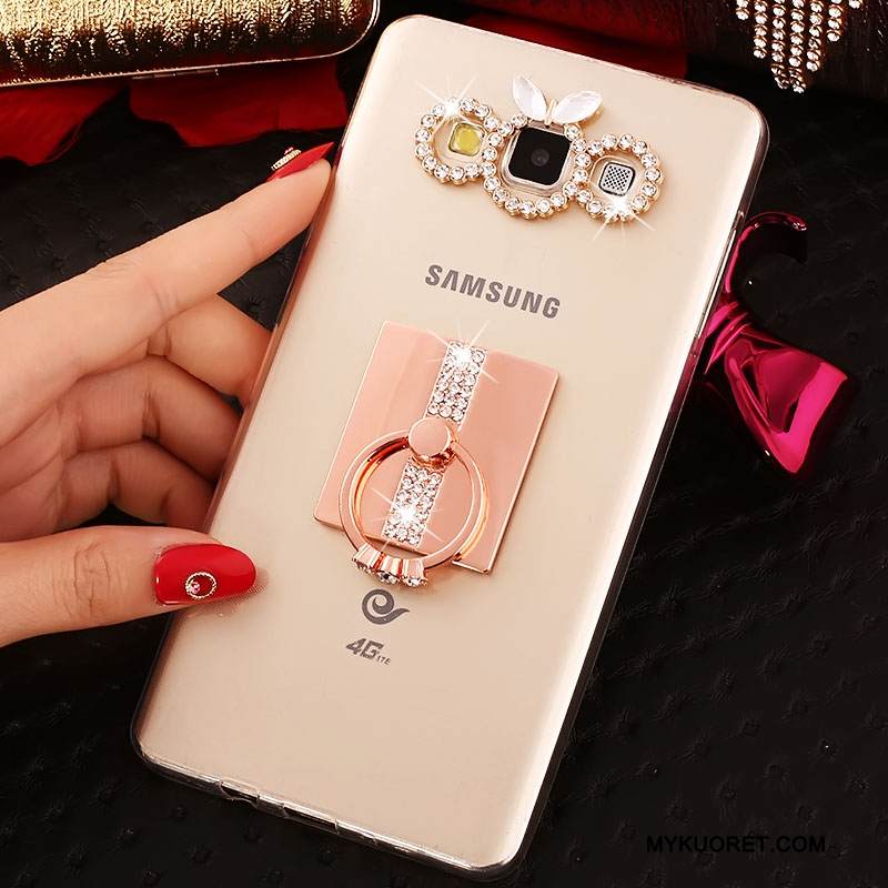 Kuori Samsung Galaxy J7 2015 Silikoni Ultra Ohut, Kotelo Samsung Galaxy J7 2015 Strassi Murtumaton Rengas