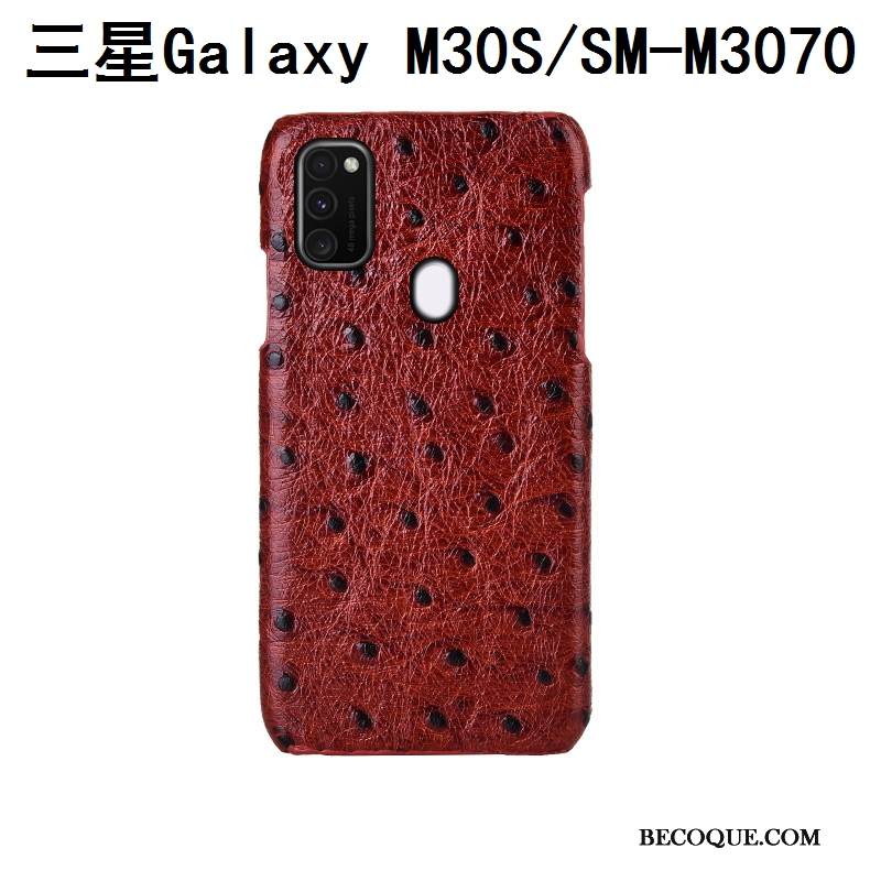 Kuori Samsung Galaxy M30s Nahka Muokata Musta, Kotelo Samsung Galaxy M30s Suojaus Takakansi Kukkakuvio