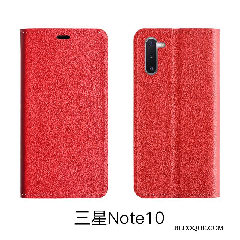 Kuori Samsung Galaxy Note 10 Lite Kuoret Puhelimen Kuoret Lehmä, Kotelo Samsung Galaxy Note 10 Lite Nahka Punainen Litsi