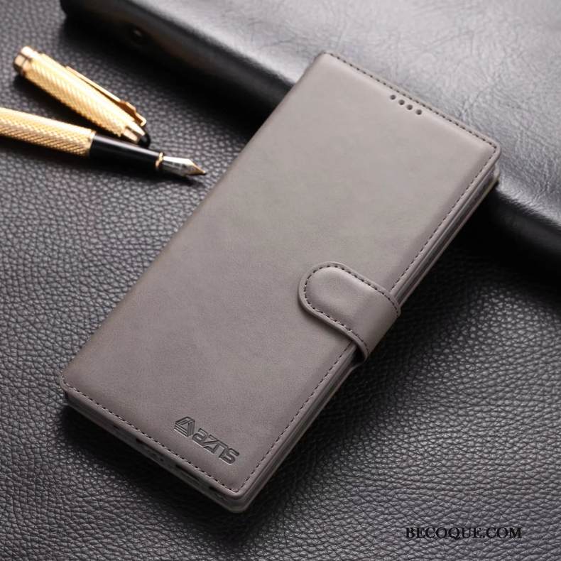 Kuori Samsung Galaxy Note 10 Nahka Kortti Puhelimen Kuoret, Kotelo Samsung Galaxy Note 10 Tuki Murtumaton Kalvo