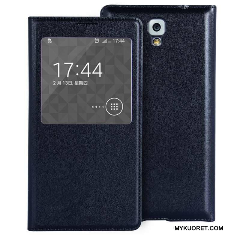 Kuori Samsung Galaxy Note 3 Nahka Violetti Puhelimen Kuoret, Kotelo Samsung Galaxy Note 3 Suojaus