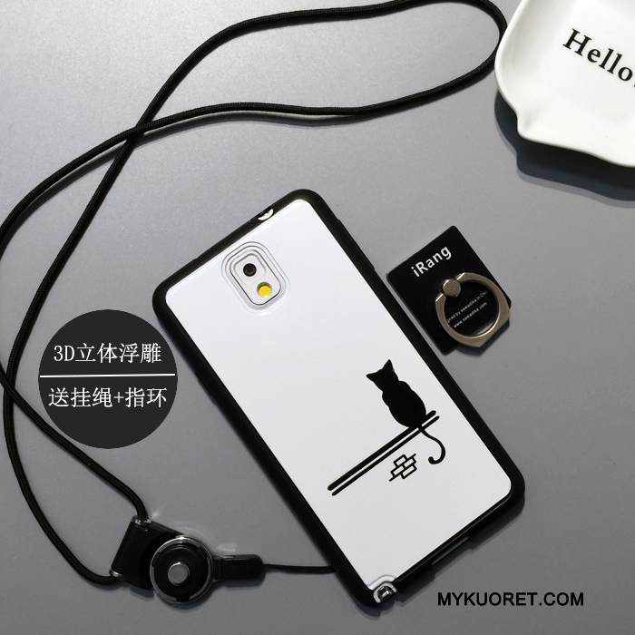 Kuori Samsung Galaxy Note 3 Silikoni Persoonallisuus Valkoinen, Kotelo Samsung Galaxy Note 3 Laukut Pesty Suede Puhelimen Kuoret