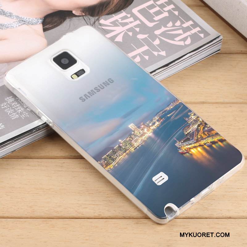 Kuori Samsung Galaxy Note 4 Pehmeä Neste Persoonallisuus Trendi, Kotelo Samsung Galaxy Note 4 Laukut Harmaa Läpinäkyvä