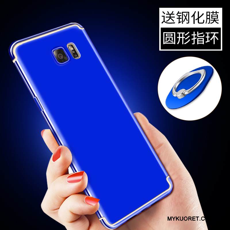 Kuori Samsung Galaxy Note 5 Laukut Puhelimen Kuoret Takakansi, Kotelo Samsung Galaxy Note 5 Silikoni Pesty Suede Sininen