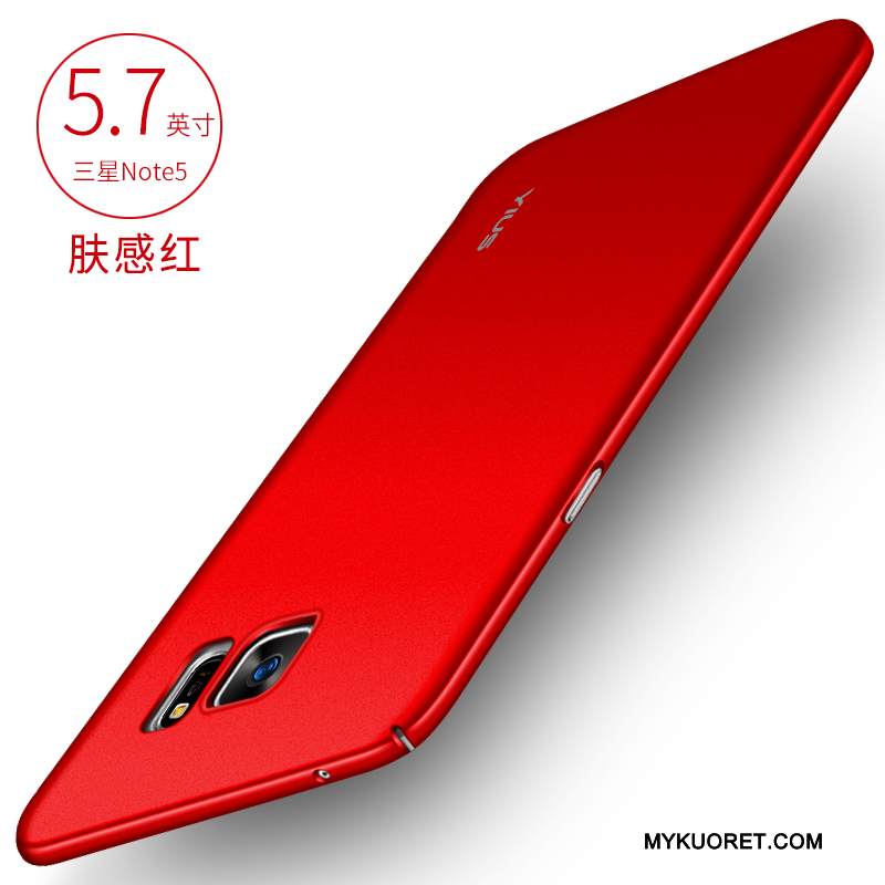 Kuori Samsung Galaxy Note 5 Laukut Punainen Pesty Suede, Kotelo Samsung Galaxy Note 5 Silikoni Kova Murtumaton