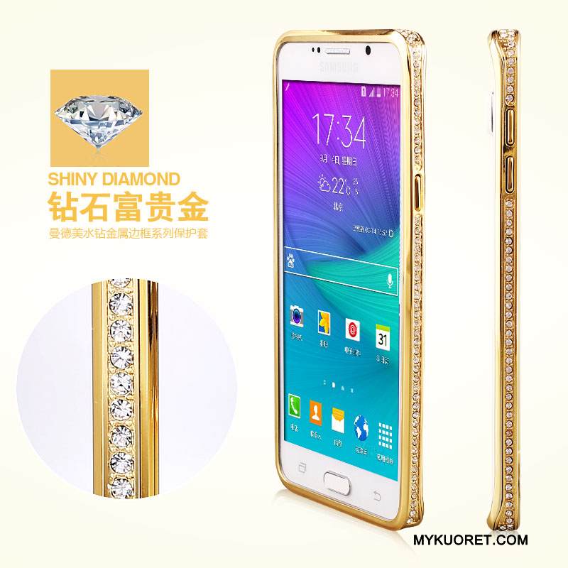 Kuori Samsung Galaxy Note 5 Suojaus Murtumaton Puhelimen Kuoret, Kotelo Samsung Galaxy Note 5 Strassi Kulta Kehys