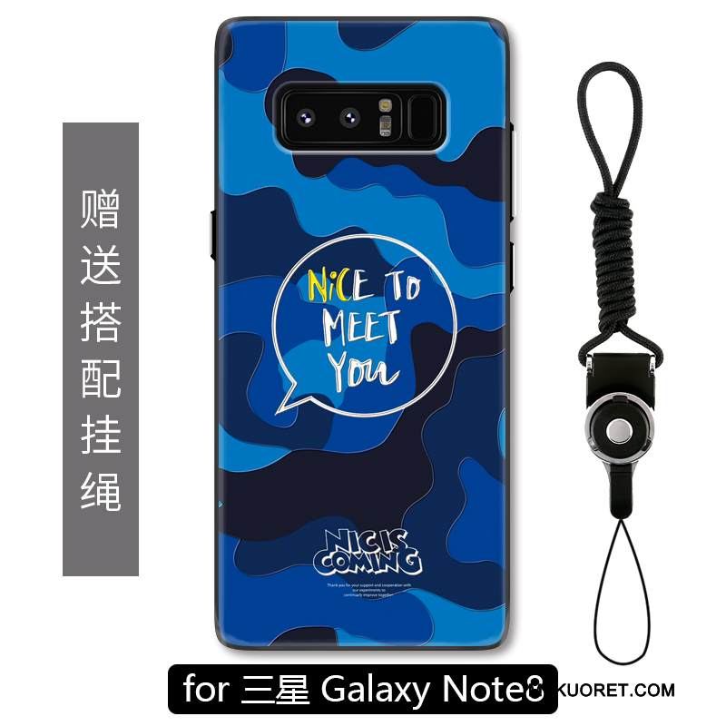 Kuori Samsung Galaxy Note 8 Kohokuviointi Murtumaton Sininen, Kotelo Samsung Galaxy Note 8 Suojaus Naamiointi Puhelimen Kuoret