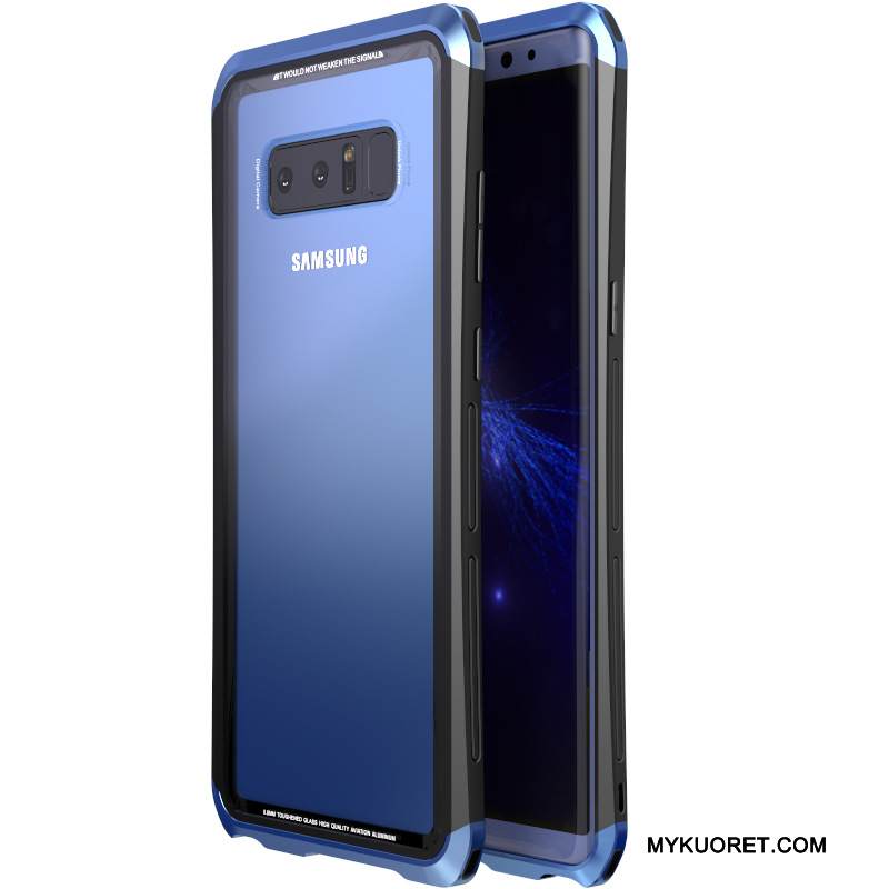 Kuori Samsung Galaxy Note 8 Metalli Karkaisu Läpinäkyvä, Kotelo Samsung Galaxy Note 8 Suojaus Murtumaton Kova