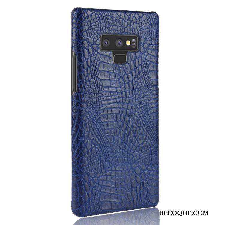 Kuori Samsung Galaxy Note 9 Nahka Kova Tummansininen, Kotelo Samsung Galaxy Note 9 Suojaus Kukkakuvio Persoonallisuus