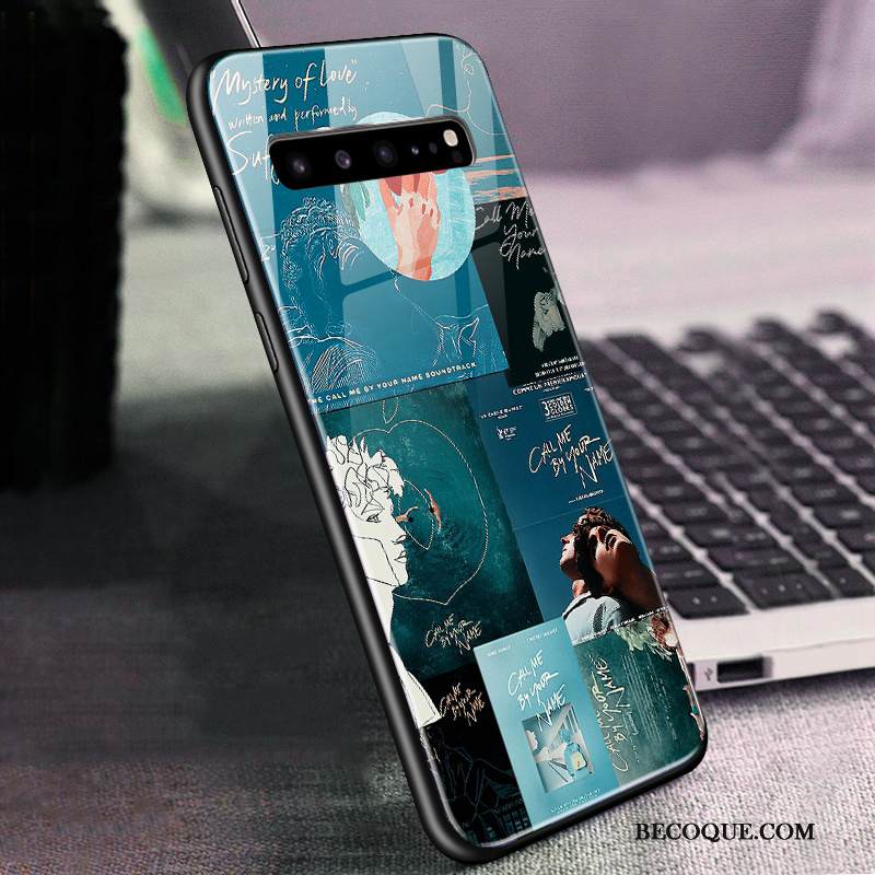 Kuori Samsung Galaxy S10 5g Laukut Lasi Vihreä, Kotelo Samsung Galaxy S10 5g Puhelimen Kuoret