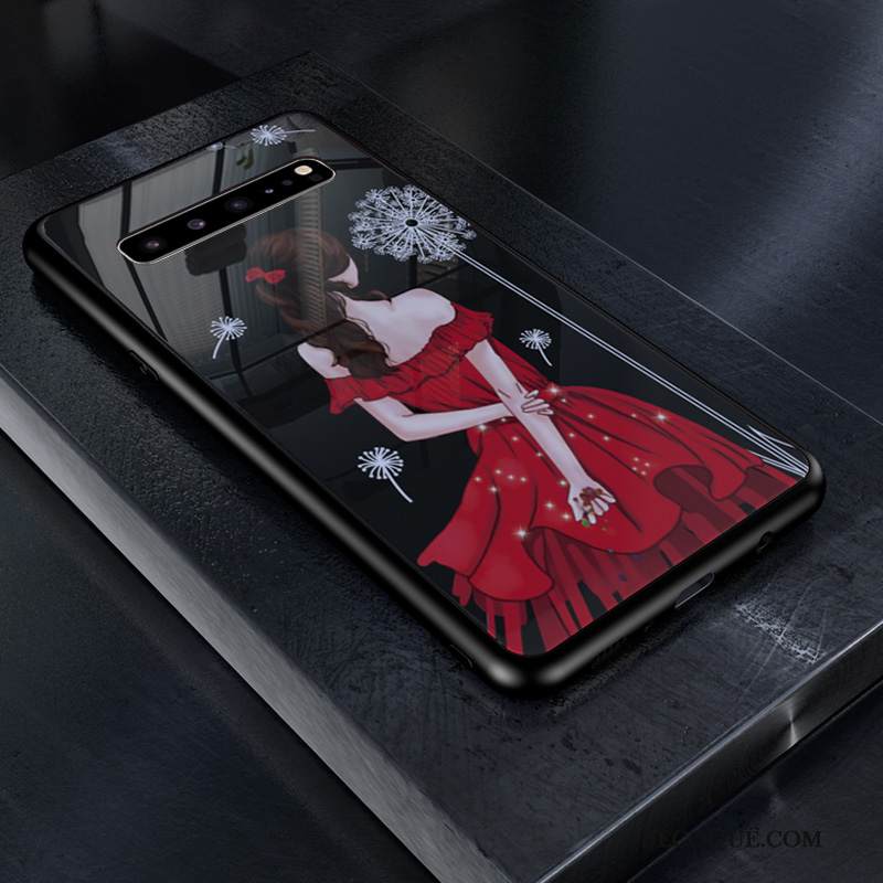 Kuori Samsung Galaxy S10 5g Maalaus Karkaisu Net Red, Kotelo Samsung Galaxy S10 5g Suojaus Tummansininen Rakastunut