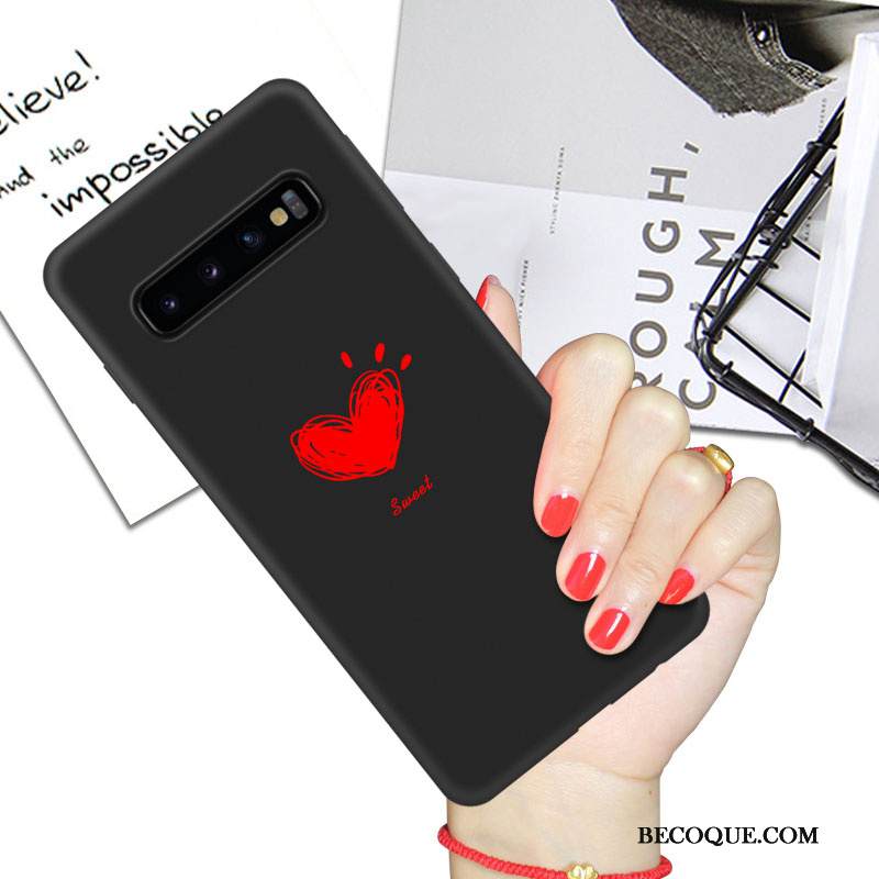 Kuori Samsung Galaxy S10 Luova Murtumaton Musta, Kotelo Samsung Galaxy S10 Suojaus Net Red Rakastunut