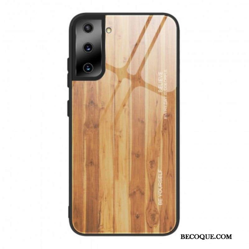 Kuori Samsung Galaxy S21 Plus 5G Wood Design Karkaistu Lasi