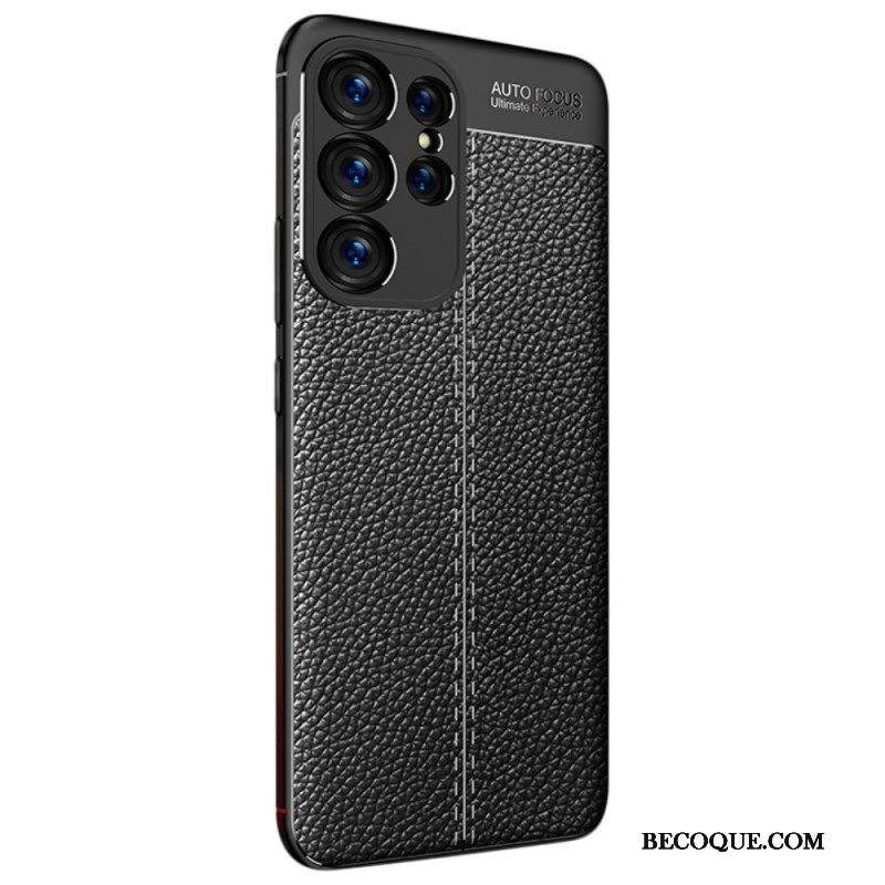 Kuori Samsung Galaxy S23 Ultra 5G Kaksilinjainen Litsi-nahkaefekti
