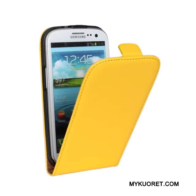 Kuori Samsung Galaxy S3 Nahka Keltainen Puhelimen Kuoret, Kotelo Samsung Galaxy S3 Kuoret