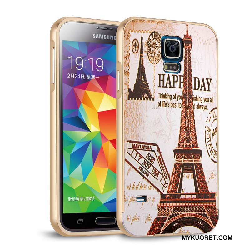 Kuori Samsung Galaxy S5 Metalli Hopea Takakansi, Kotelo Samsung Galaxy S5 Suojaus Kehys