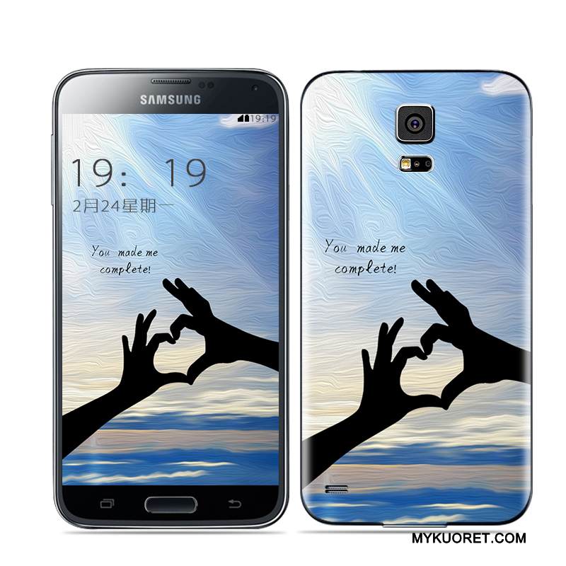 Kuori Samsung Galaxy S5 Monivärinen Kulta Takakansi, Kotelo Samsung Galaxy S5 Valkoinen Musta