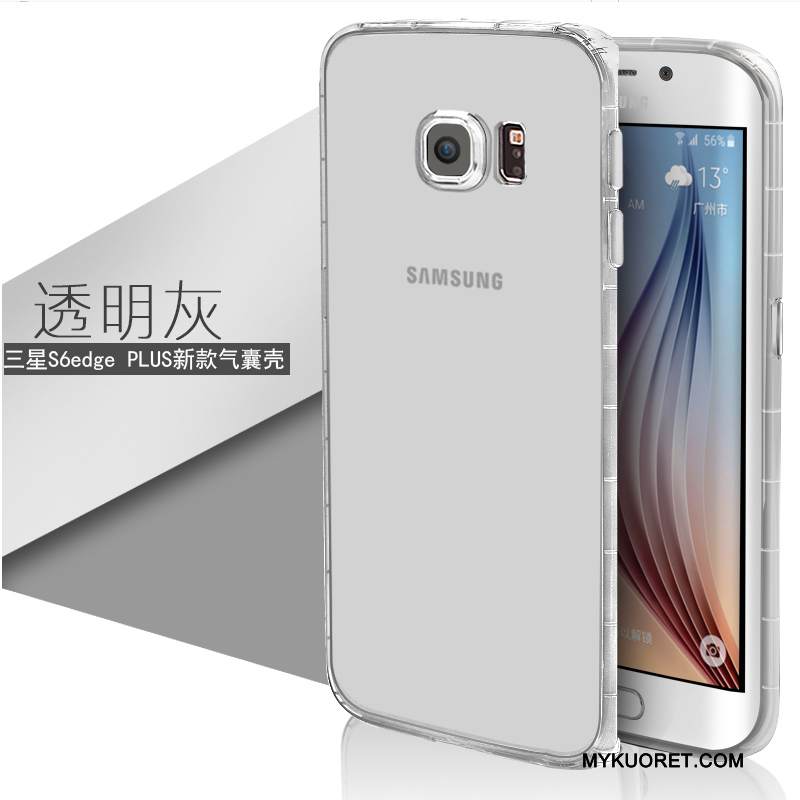 Kuori Samsung Galaxy S6 Edge + Pehmeä Neste Läpinäkyvä Puhelimen Kuoret, Kotelo Samsung Galaxy S6 Edge + Suojaus Ultra Valkoinen