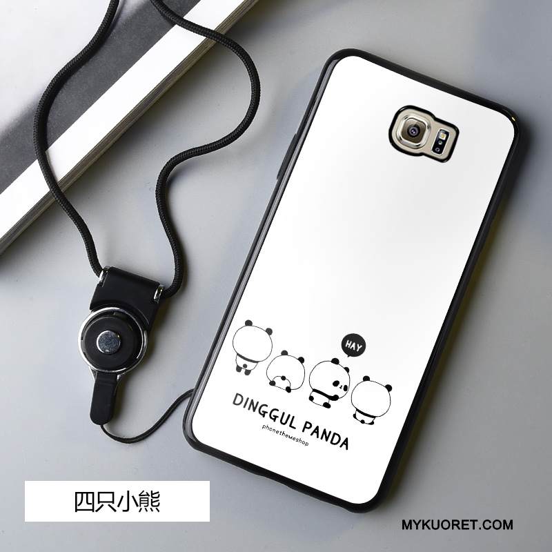 Kuori Samsung Galaxy S6 Edge Sarjakuva Murtumaton Ripustettavat Koristeet, Kotelo Samsung Galaxy S6 Edge Pehmeä Neste Puhelimen Kuoret Musta