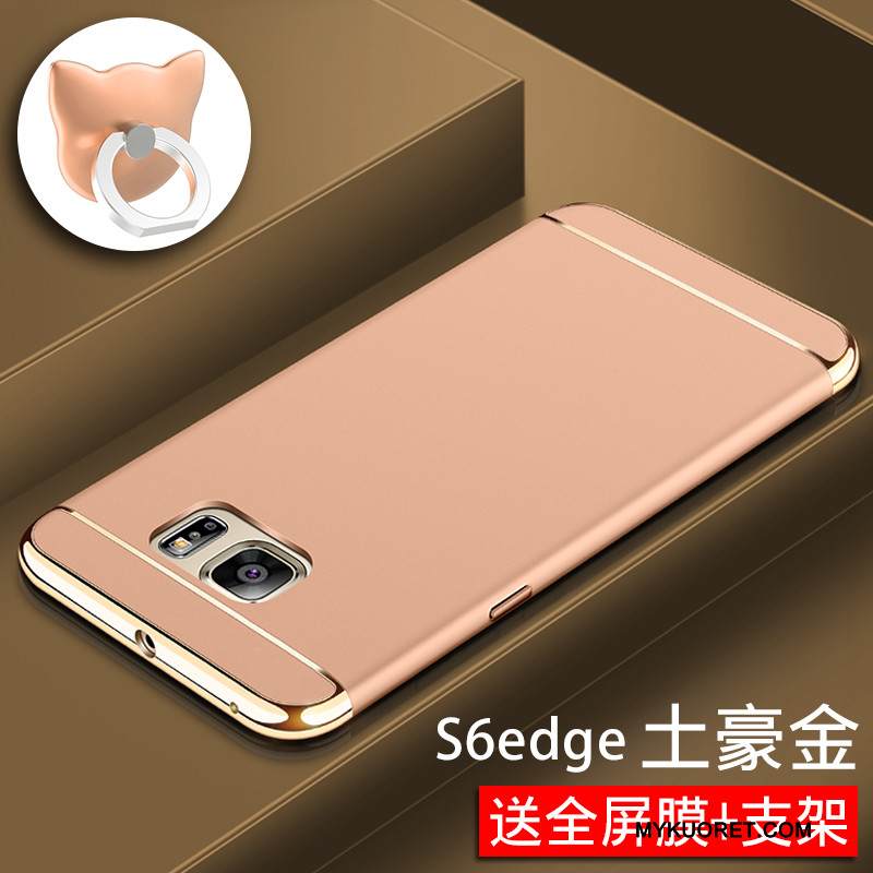 Kuori Samsung Galaxy S6 Edge Suojaus Kova Pesty Suede, Kotelo Samsung Galaxy S6 Edge Puhelimen Kuoret Punainen
