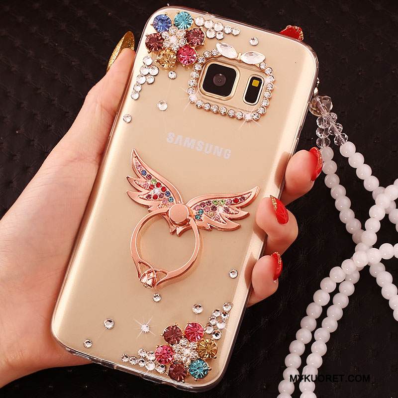 Kuori Samsung Galaxy S6 Edge + Suojaus L Kulta, Kotelo Samsung Galaxy S6 Edge + Puhelimen Kuoret