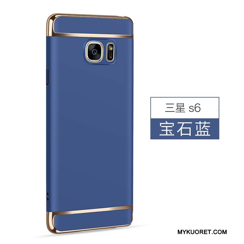 Kuori Samsung Galaxy S6 Suojaus Kova Pesty Suede, Kotelo Samsung Galaxy S6 Murtumaton Sininen