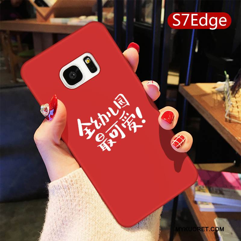 Kuori Samsung Galaxy S7 Edge Luova Ihana Punainen, Kotelo Samsung Galaxy S7 Edge Laukut Persoonallisuus Puhelimen Kuoret