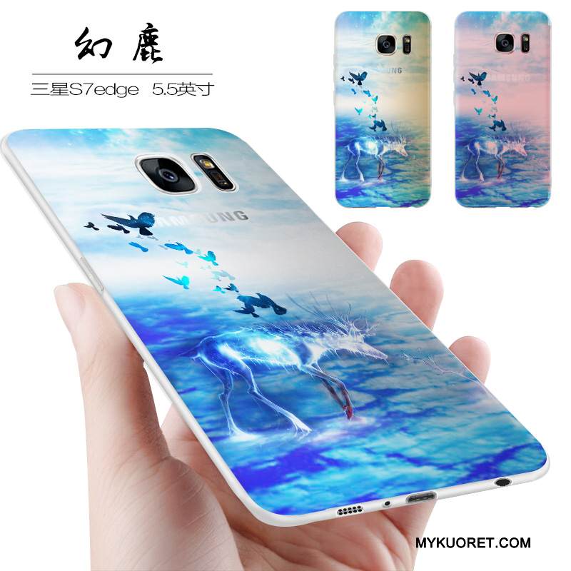 Kuori Samsung Galaxy S7 Edge Luova Murtumaton Sininen, Kotelo Samsung Galaxy S7 Edge Silikoni Persoonallisuus Puhelimen Kuoret