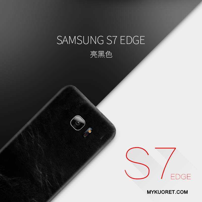Kuori Samsung Galaxy S7 Edge Nahka Ohut Ultra, Kotelo Samsung Galaxy S7 Edge Laukut Keltainen Puhelimen Kuoret