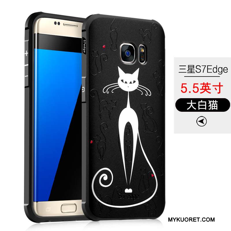 Kuori Samsung Galaxy S7 Edge Pehmeä Neste Murtumaton Musta, Kotelo Samsung Galaxy S7 Edge Suojaus Puhelimen Kuoret