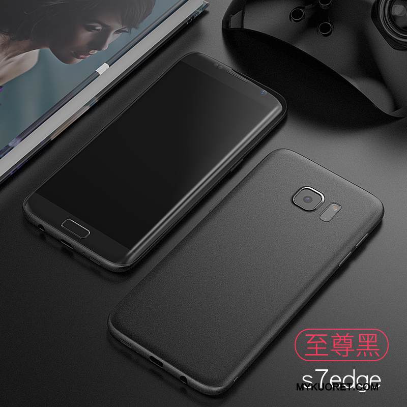 Kuori Samsung Galaxy S7 Edge Pehmeä Neste Murtumaton Puhelimen Kuoret, Kotelo Samsung Galaxy S7 Edge Silikoni Ohut Musta